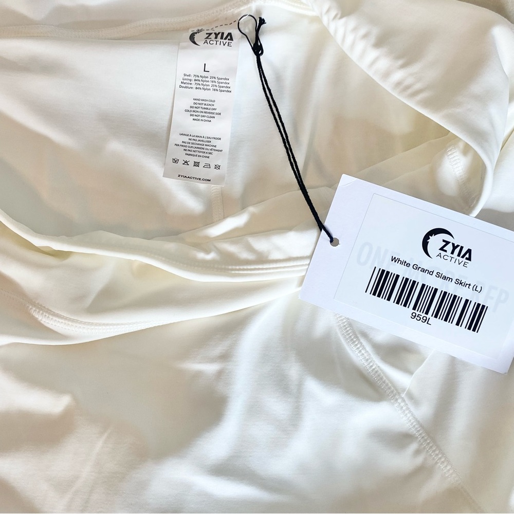 NWT Zyia White Gand Slam Tennis Skirt- Large - Picture 4 of 8